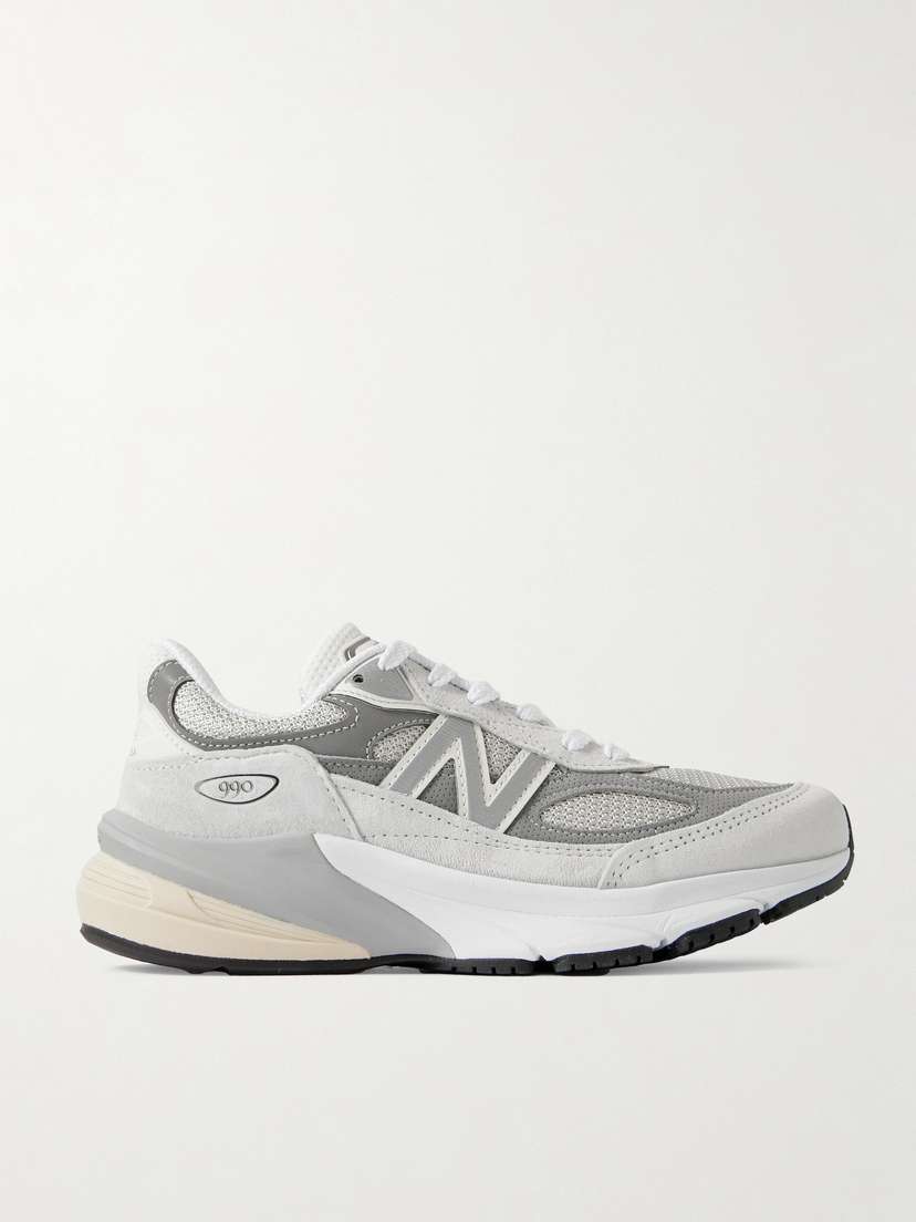 New Balance 990v6 Leather-trimmed Suede And Mesh Sneakers