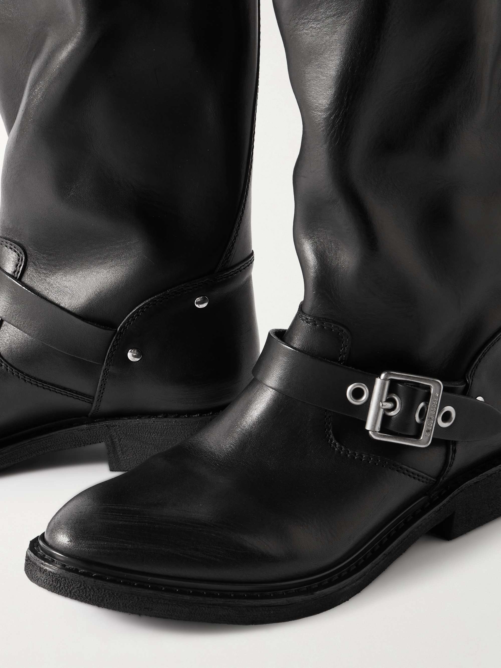 GOLDEN GOOSE Buckled leather knee boots | NET-A-PORTER