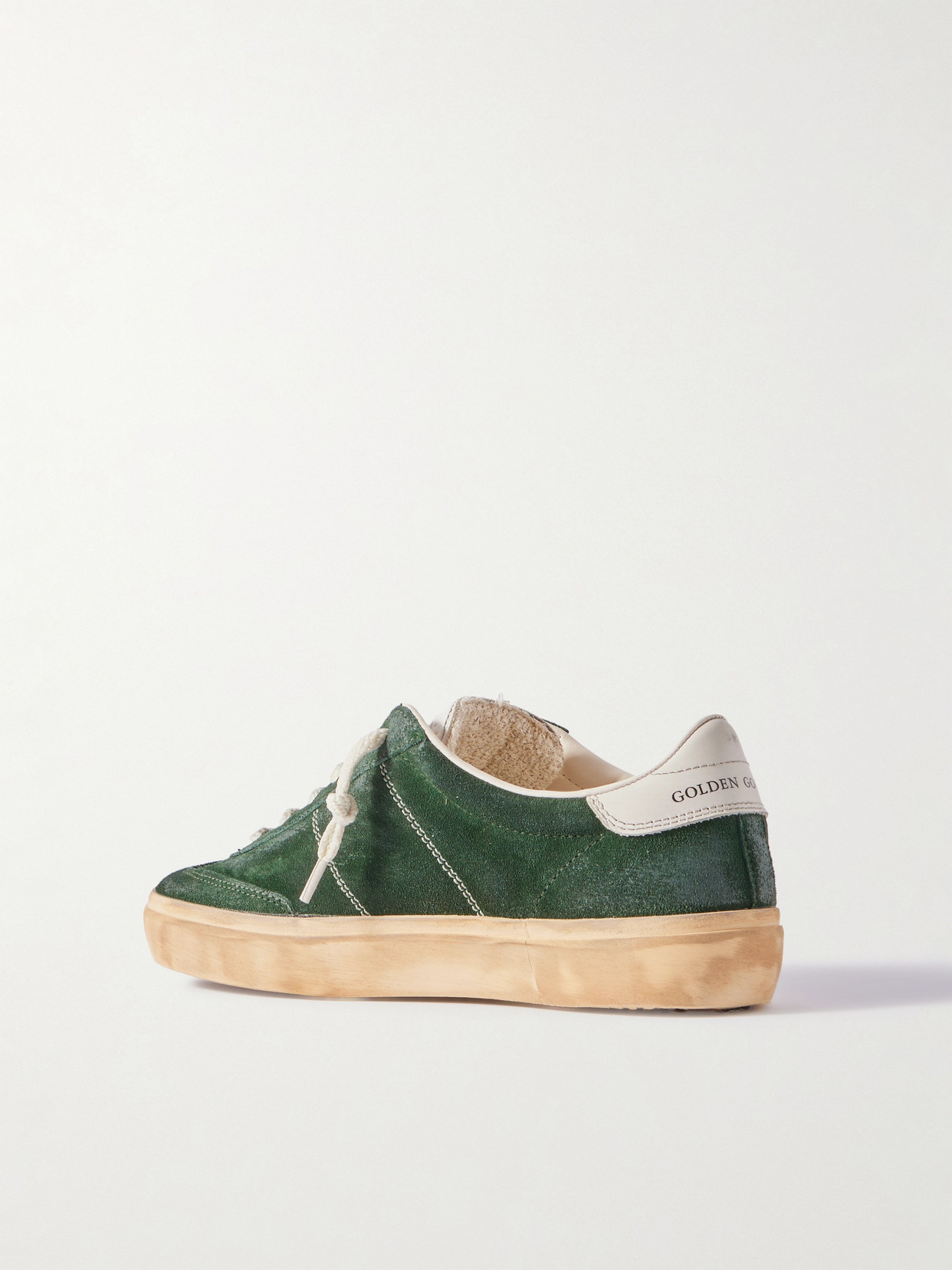 Golden Goose Soul-star Leather-trimmed Suede Sneakers In Green