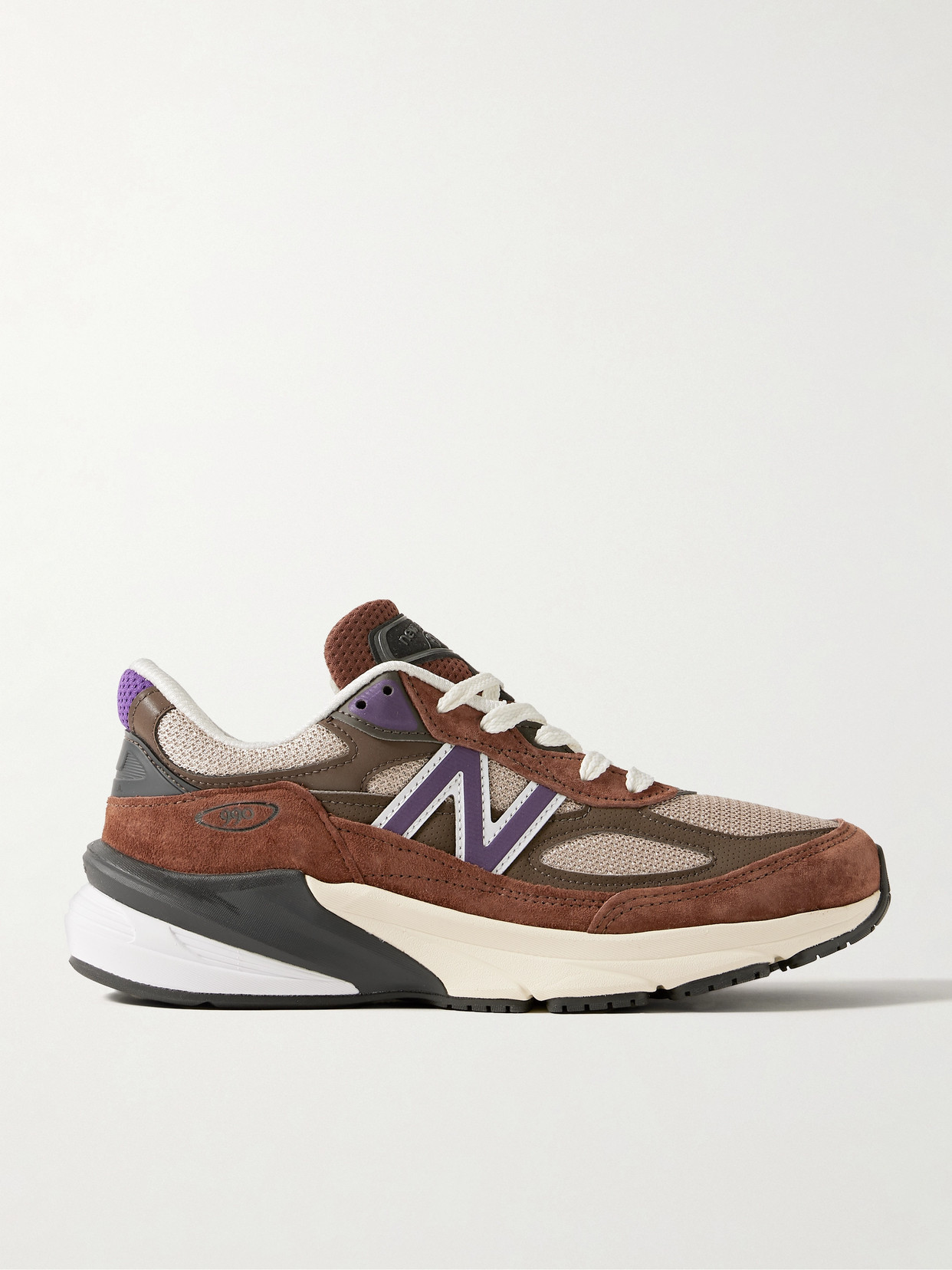 New Balance - 990v6 Rubber And Leather-trimmed Suede And Mesh Sneakers - Brown