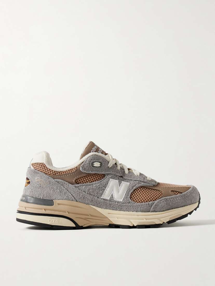 New Balance 993 Suede And Nubuck-trimmed Mesh Sneakers