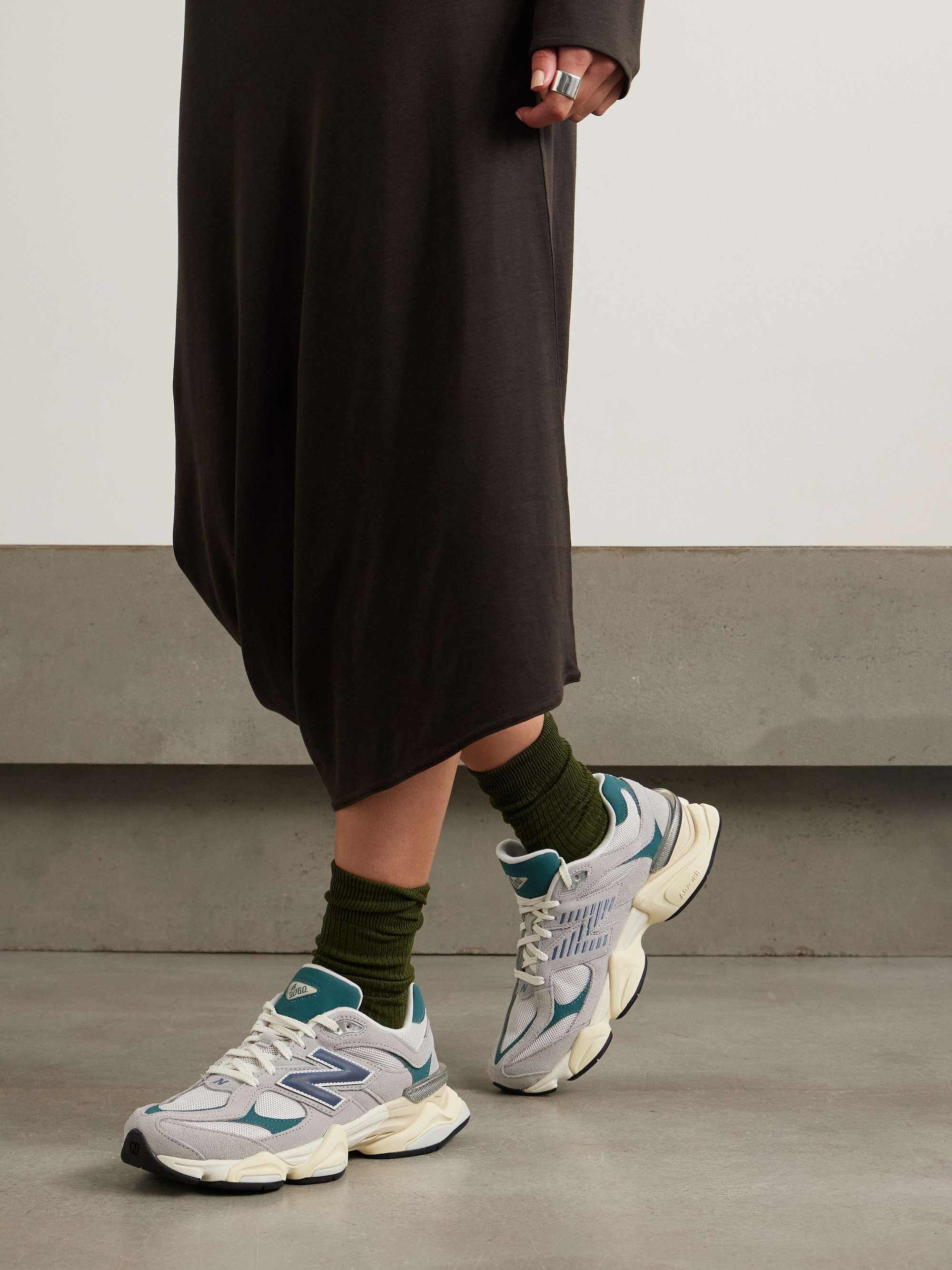 NEW BALANCE 9060 suede, leather and mesh sneakers