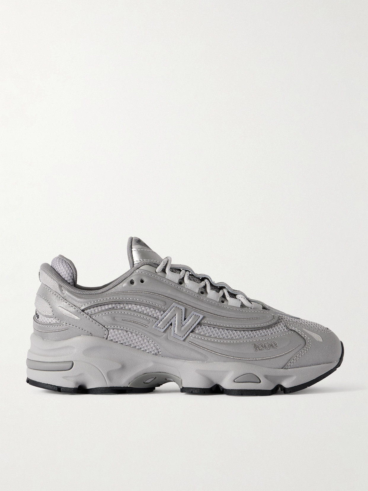 New Balance - 1000 Sl Leather And Mesh Sneakers - Silver