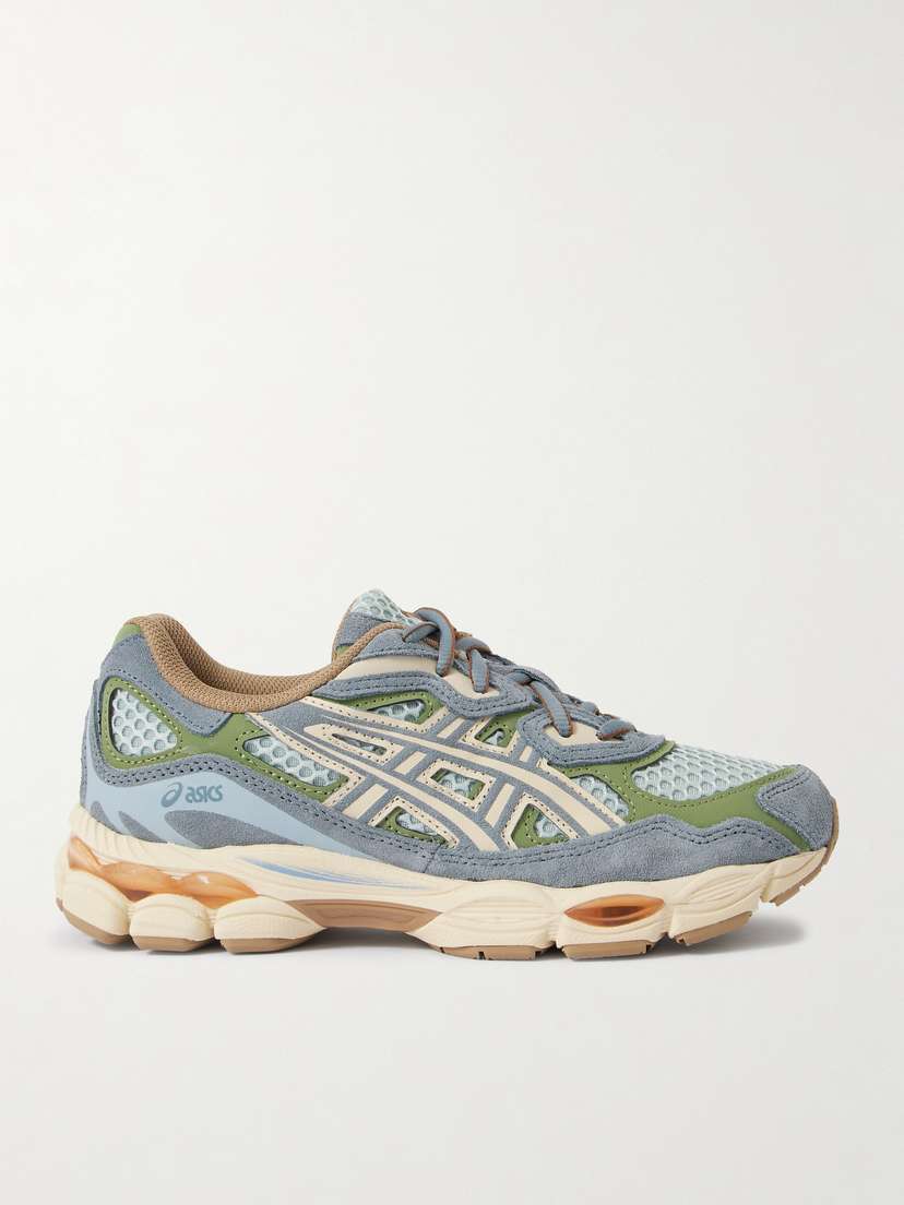 Asics Gel-nyc Leather And Suede-trimmed Mesh Sneakers - UK 9