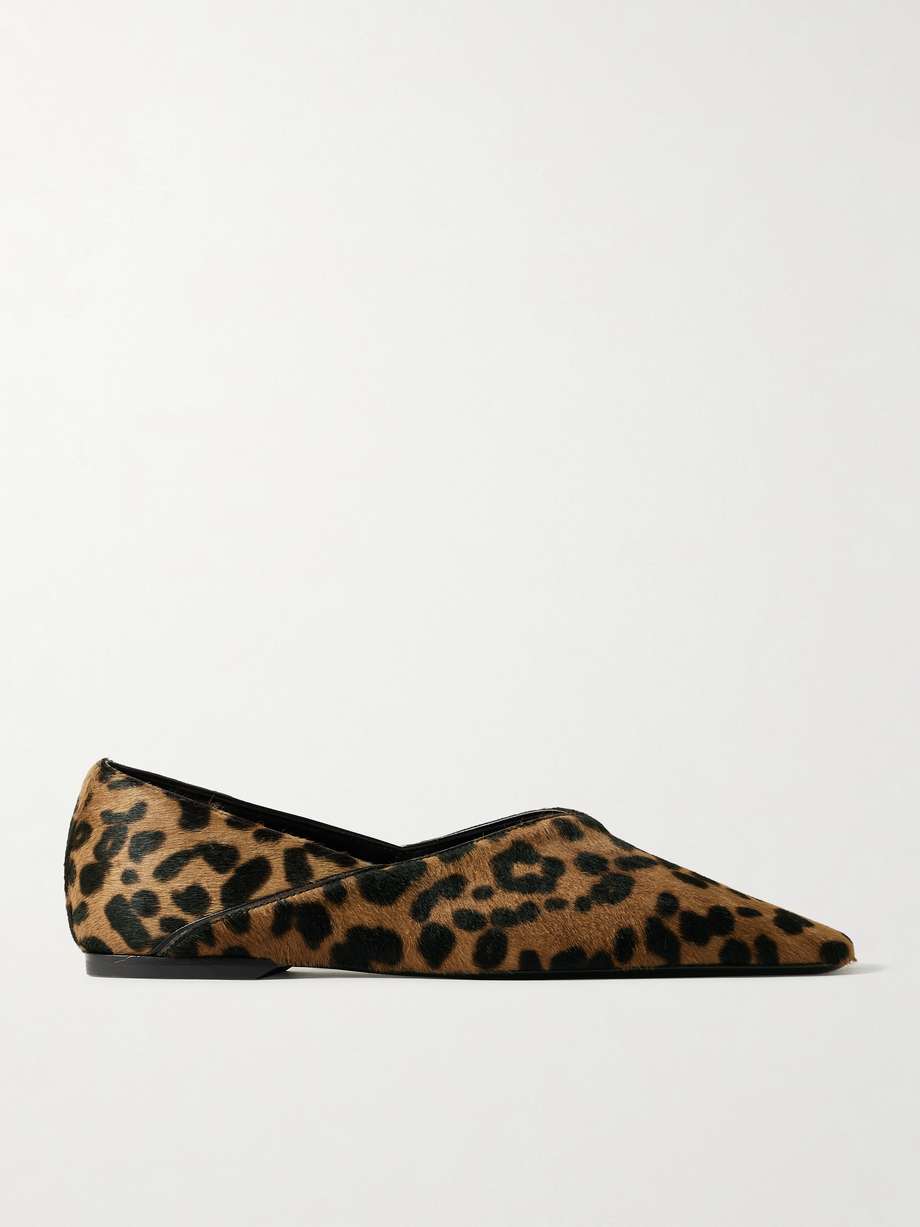 As their name suggests, TOTEME's ballet flats are sure to become a staple in your everyday wardrobe. They've been made in Italy from leopard-print calf hair with overlapping panels and narrow square toes that only add to their elegance.