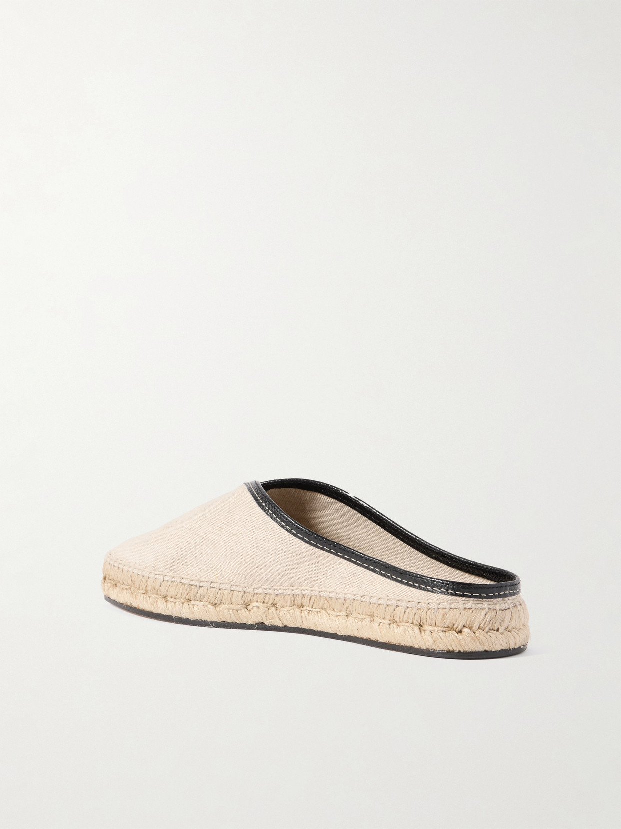 Totême Leather-trim Espadrille Slippers In Ecru