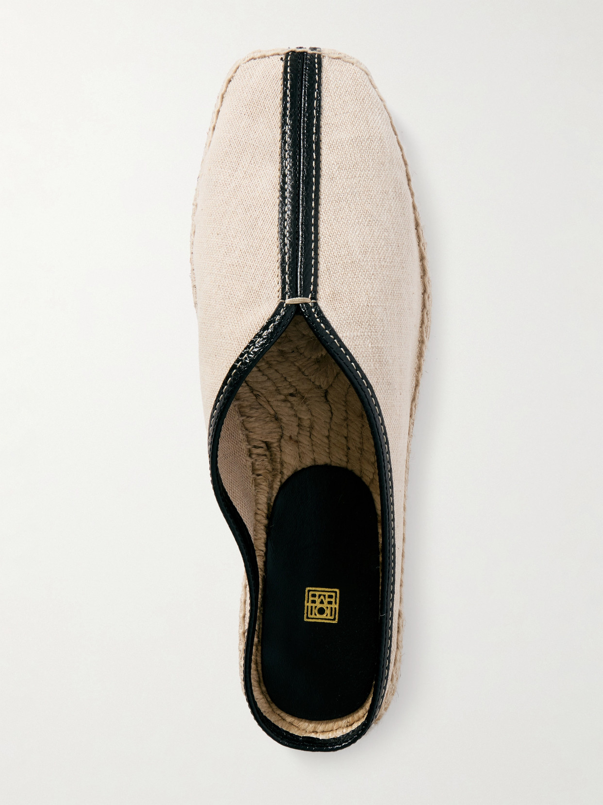 Totême Leather-trim Espadrille Slippers In Ecru