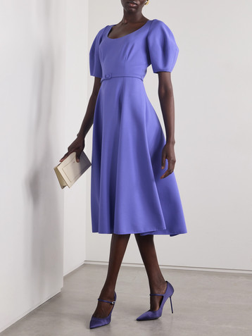 Oscar de la Renta Belted wool-blend midi dress