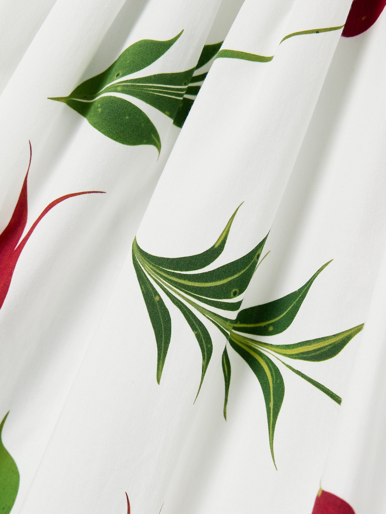 Oscar De La Renta Marbled Tulip Cotton Poplin Dress In White