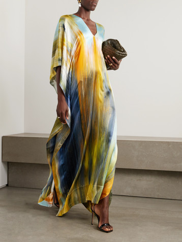 Oscar de la Renta Printed satin gown