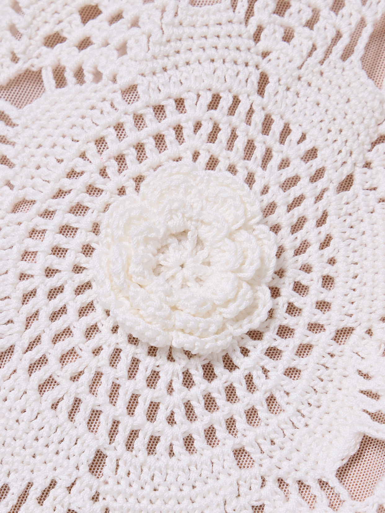 Oscar De La Renta Asymmetric Crochet And Guipure Lace Halterneck Dress In White