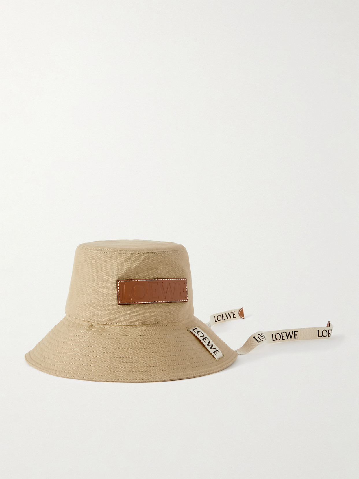 Loewe + Paula's Ibiza Appliquéd Cotton-canvas Bucket Hat In Neutrals