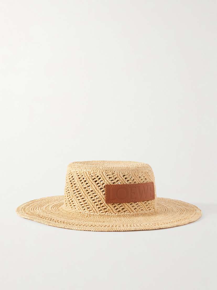 Loewe + Paula's Ibiza Ajoure Appliquéd Raffia Hat