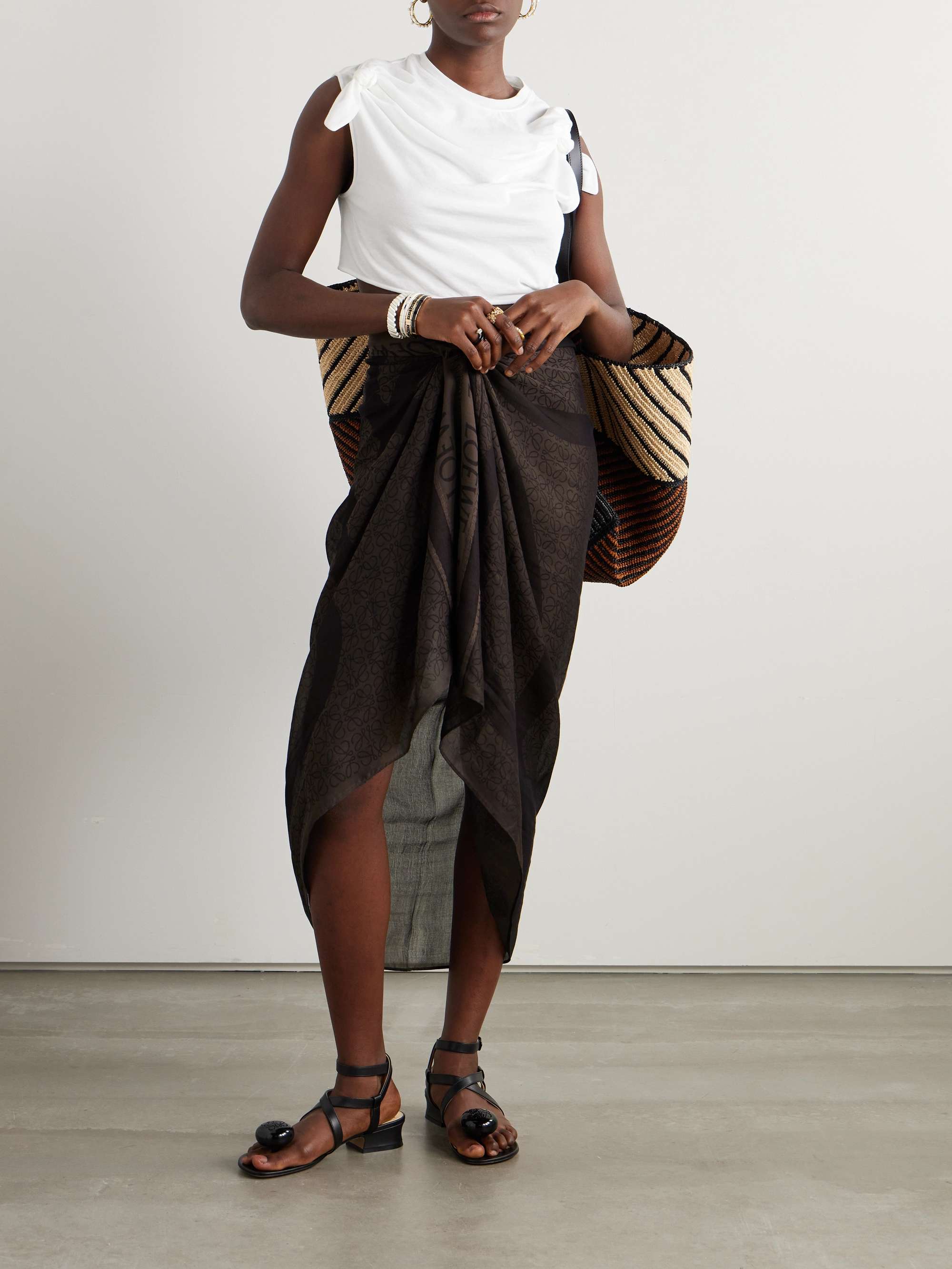 LOEWE + Paula's Ibiza cotton-jacquard pareo