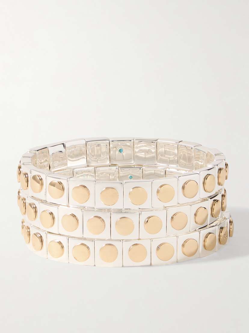 Roxanne Assoulin Stud Set-of-three Gold And Silver-tone Bracelets
