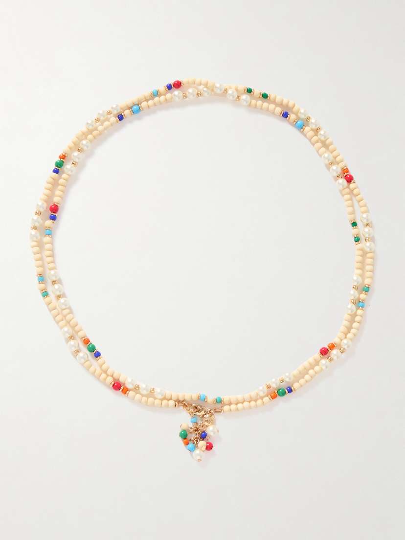 Roxanne Assoulin The Light Hearted Gold-tone, Enamel And Pearl Necklace