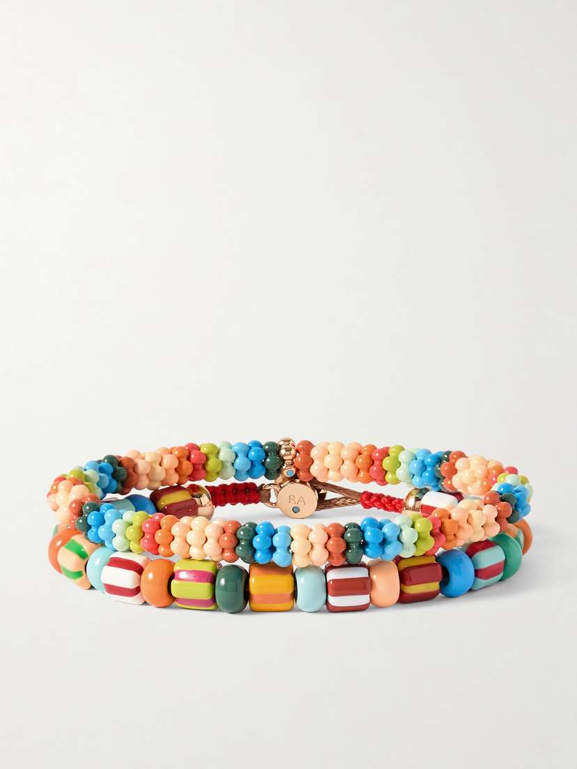 Roxanne Assoulin La Sponda Set Of Two Gold-tone And Enamel Bracelets