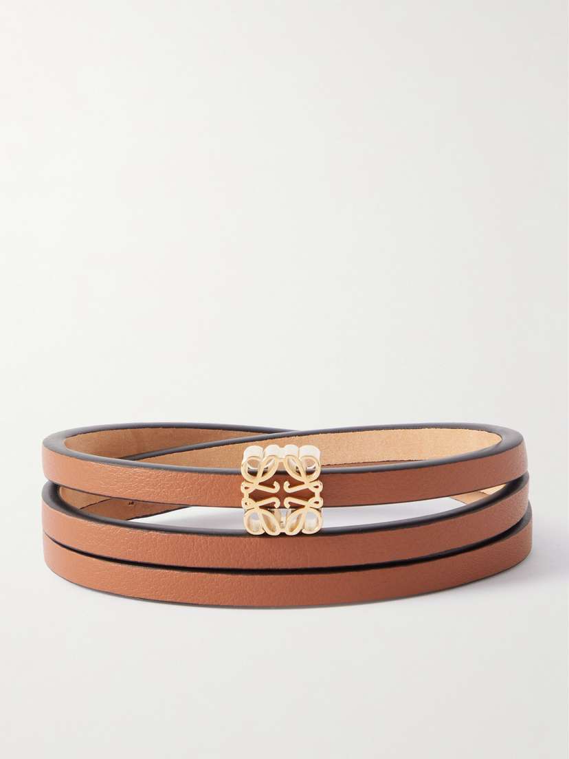 Loewe + Paula's Ibiza Twist Embellished Leather Wrap Bracelet