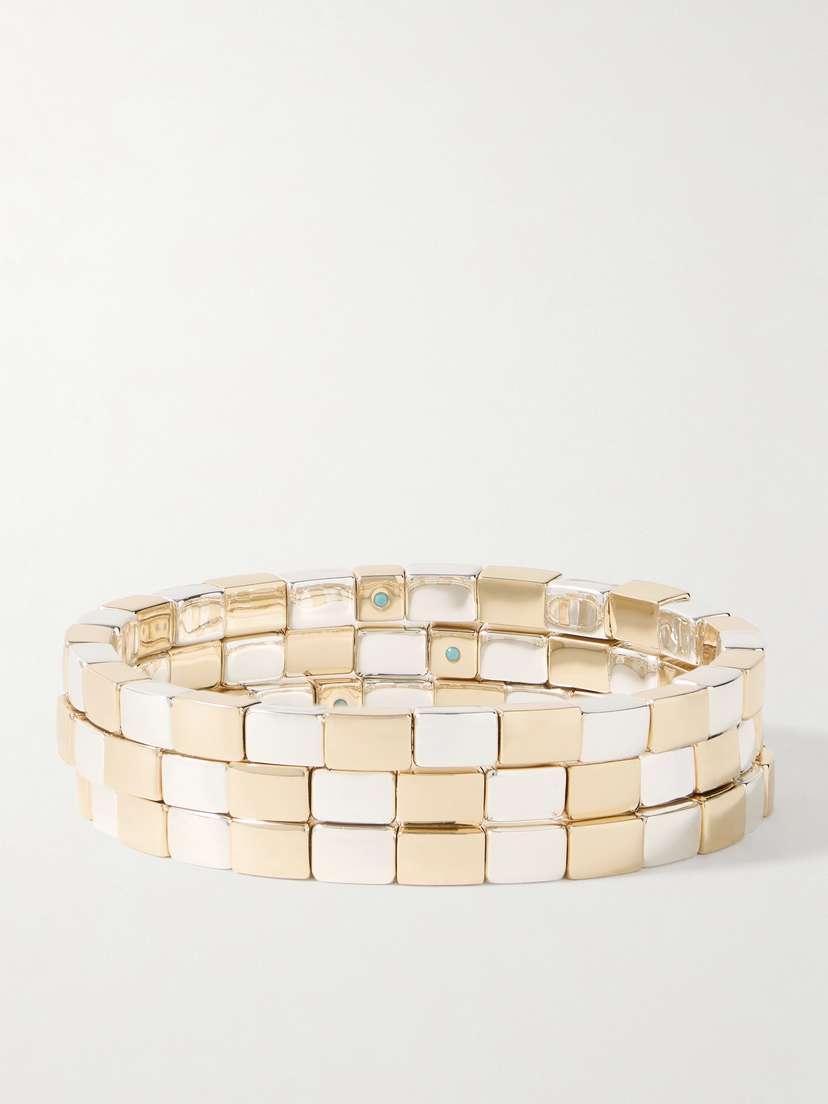 Roxanne Assoulin Level Up Set Of Three Gold- And Silver-tone Bracelets