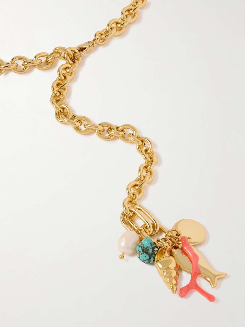 Roxanne Assoulin The Apertivo Gold-tone, Enamel, Turquoise And Pearl Necklace -  - One size