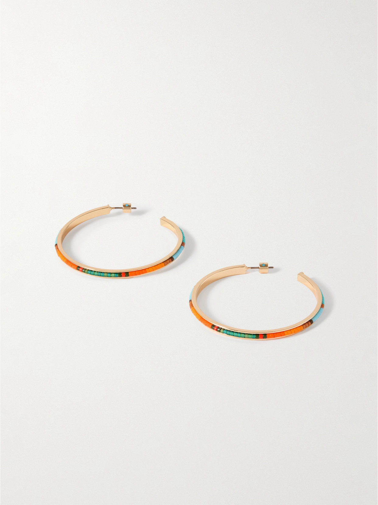 Roxanne Assoulin - La Sponda Gold-tone And Enamel Hoop Earrings - Multi