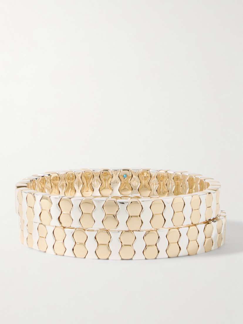 Roxanne Assoulin Scale Set Of Two Gold And Silver-tone Bracelets