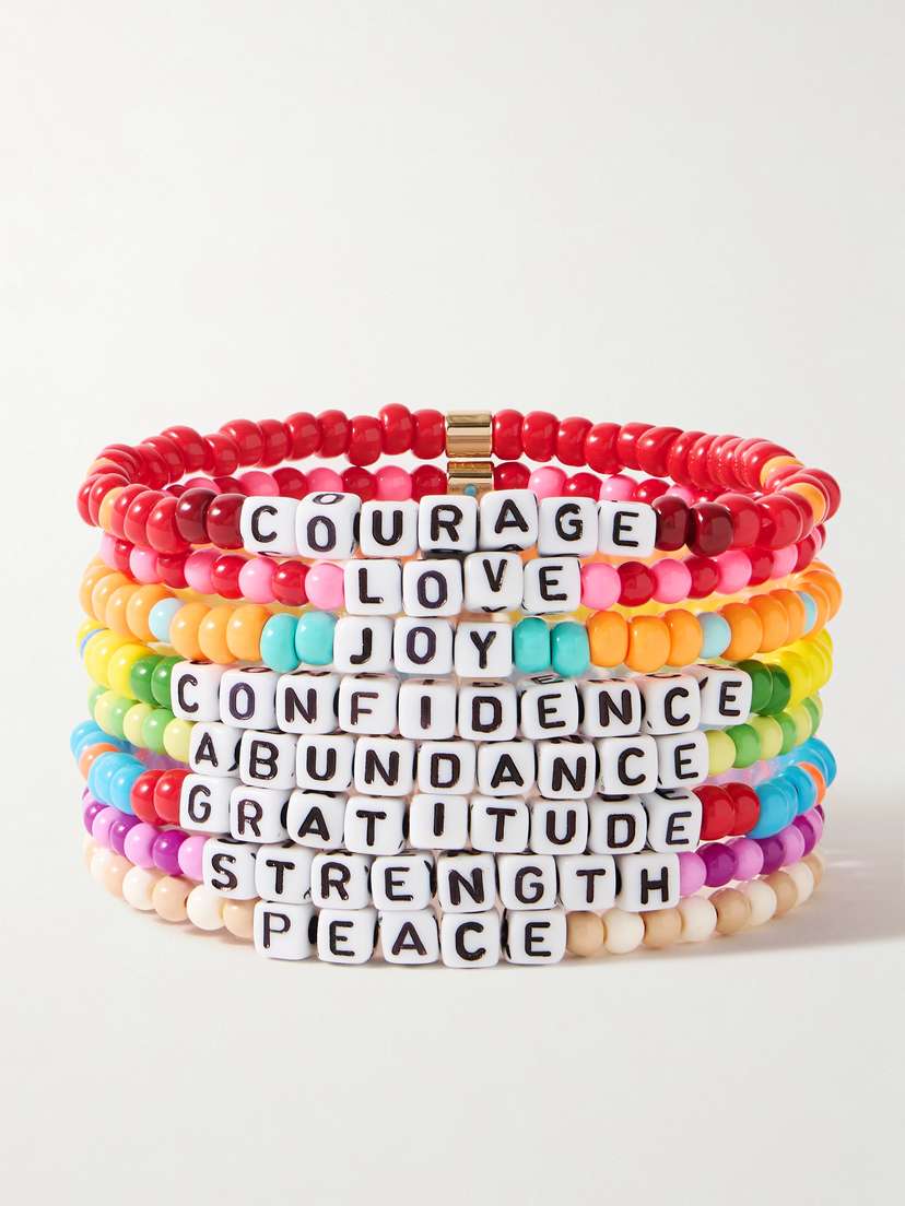 Roxanne Assoulin Focus Bunches Set Of Eight Gold-tone Beaded Bracelets