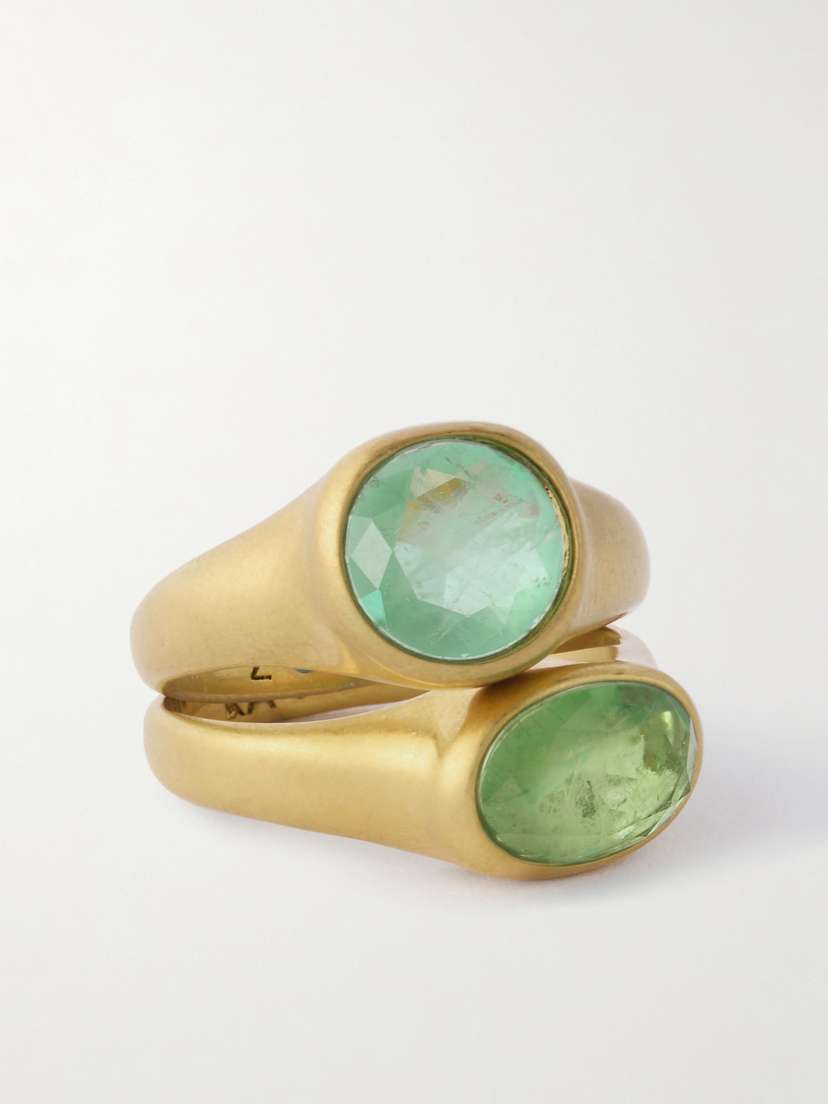 Roxanne Assoulin The Little Bit Set Of Two Gold-tone Crystal Rings