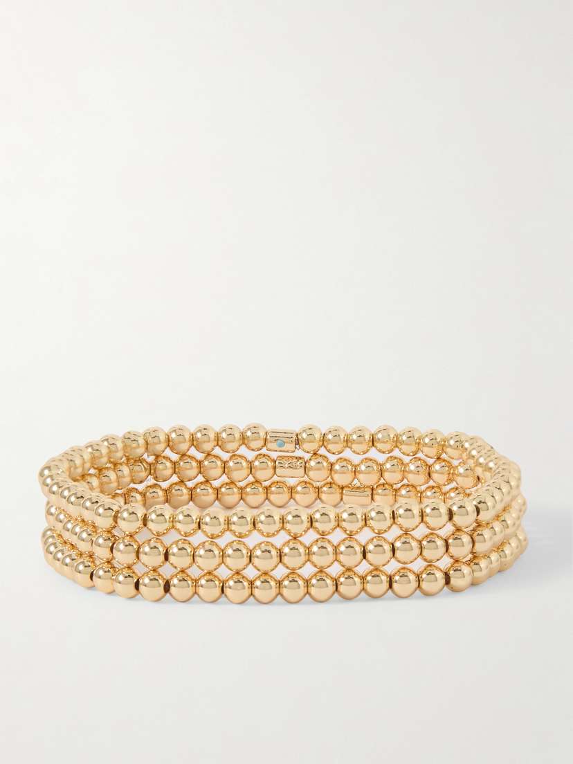 Roxanne Assoulin Baby Bubble Set Of Three Gold-tone Bracelets