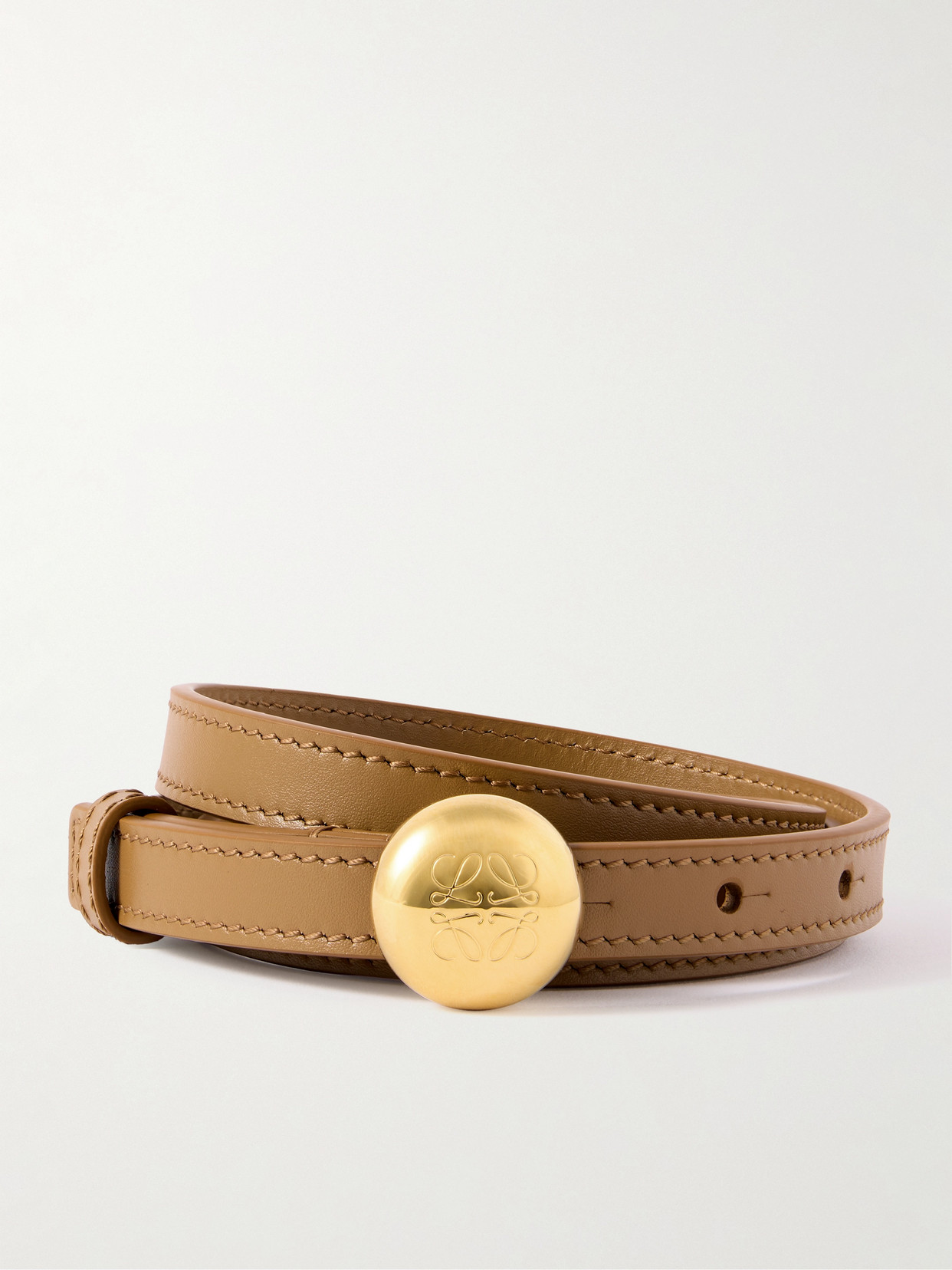 LOEWE - Pebble Leather Belt - Beige