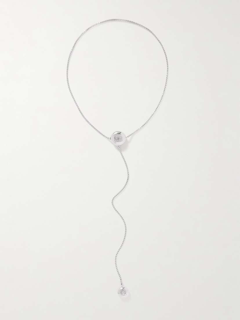 Loewe Anagram Pebble Silver Necklace