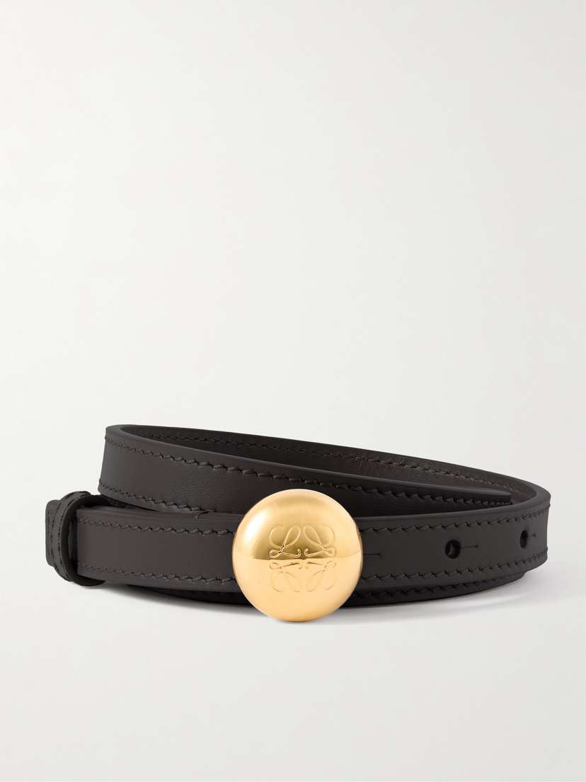 Loewe Pebble Embellished Leather Belt