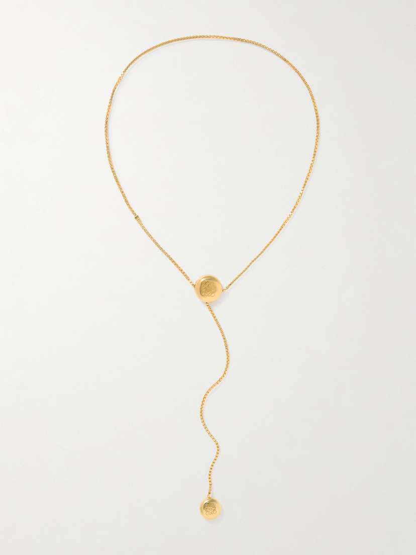 Loewe Anagram Pebble Gold Vermeil Necklace