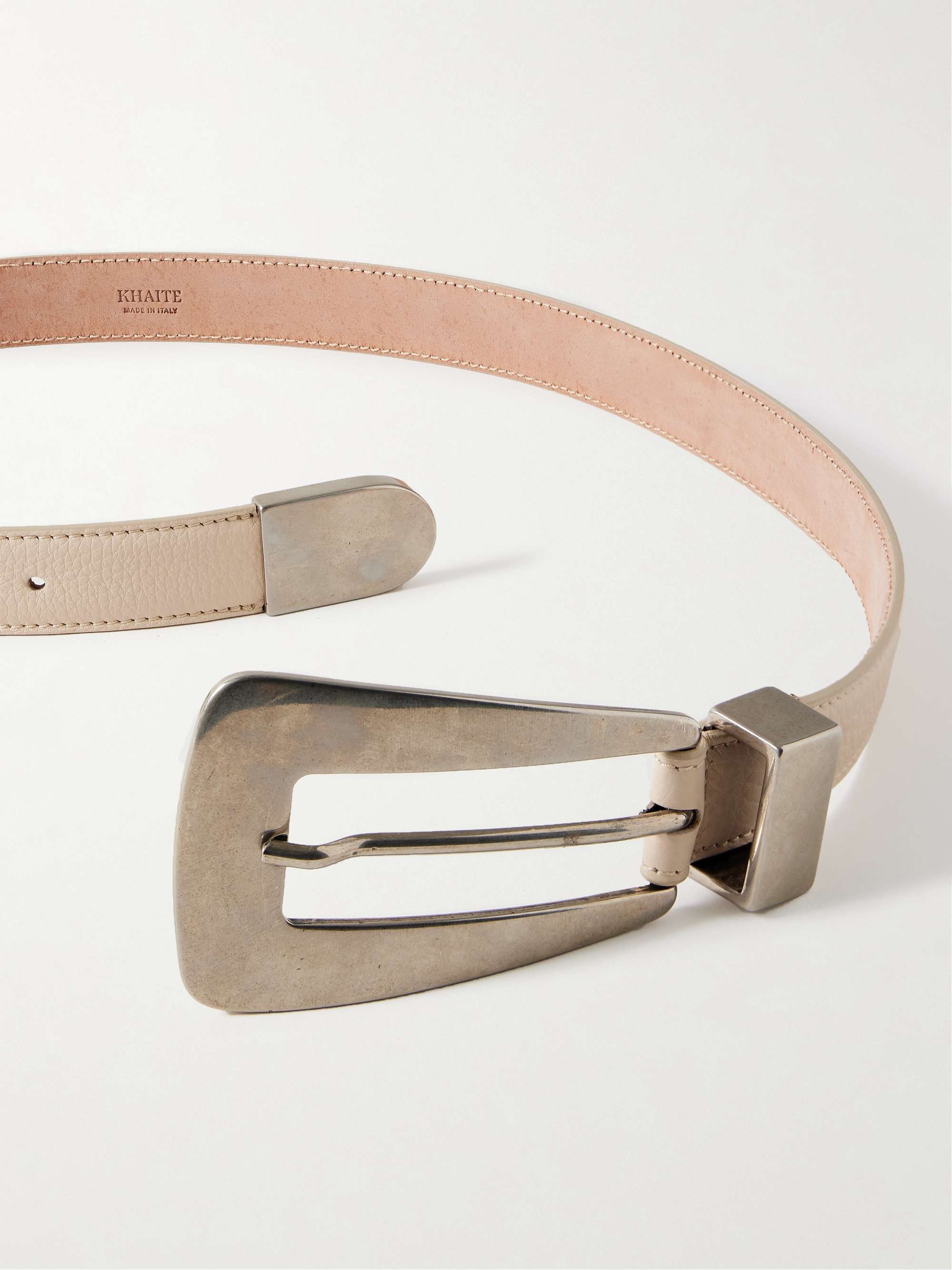 KHAITE Lucca texturedleather belt NETAPORTER