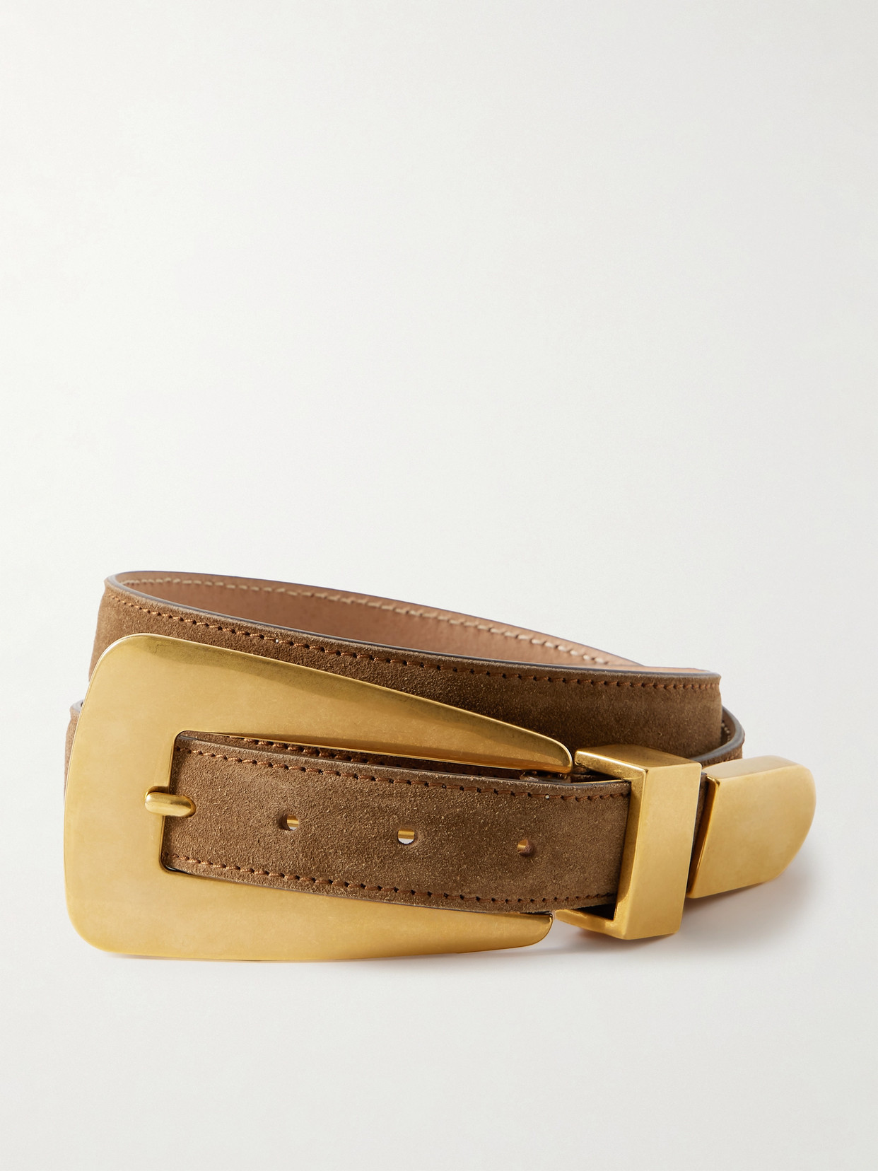 Khaite Lucca Suede Belt In Brown