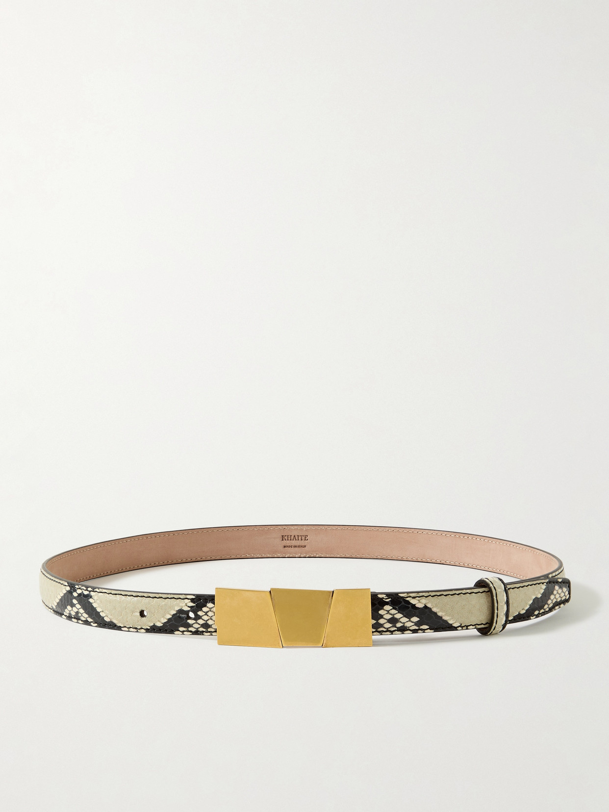 KHAITE - Axel Snake-effect Leather Belt - Snake print