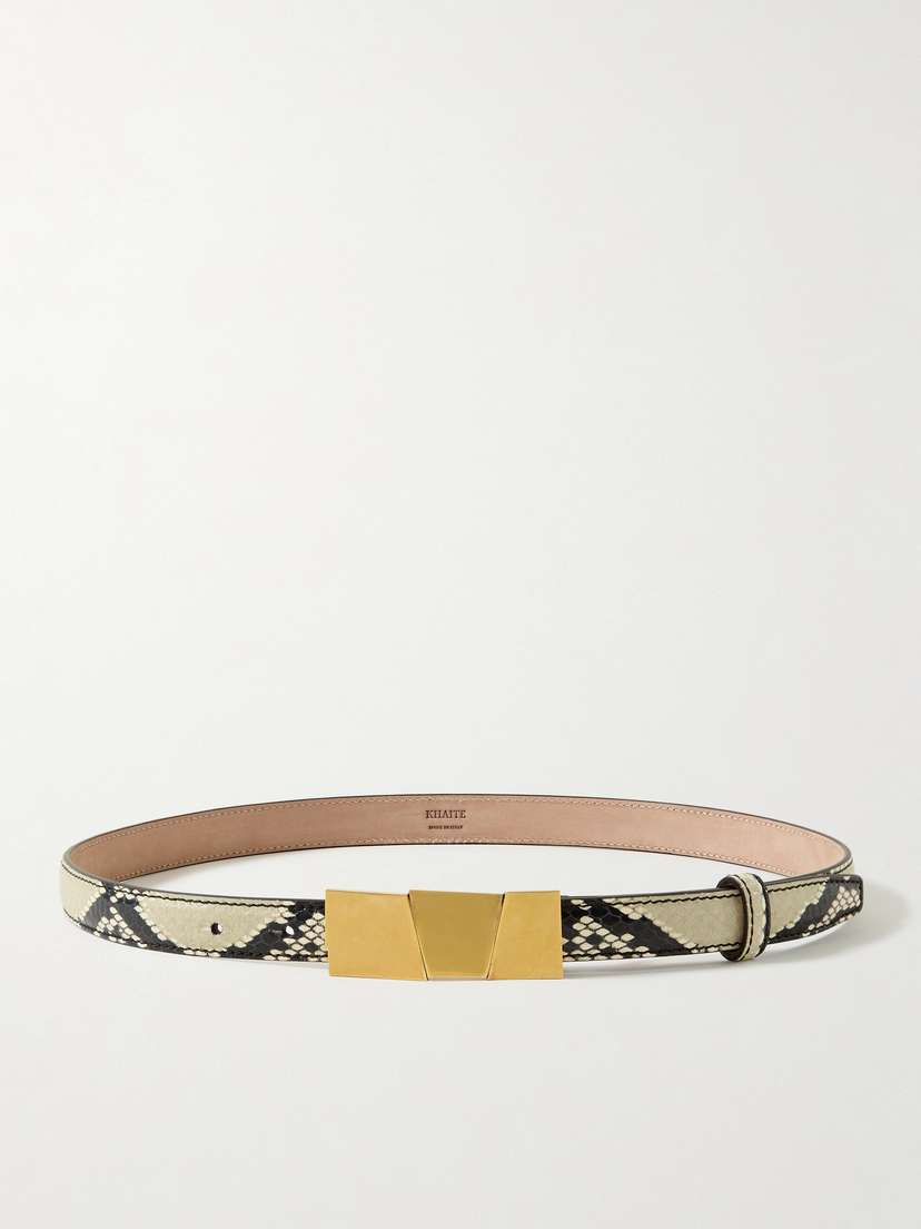 Khaite Axel Snake-effect Leather Belt