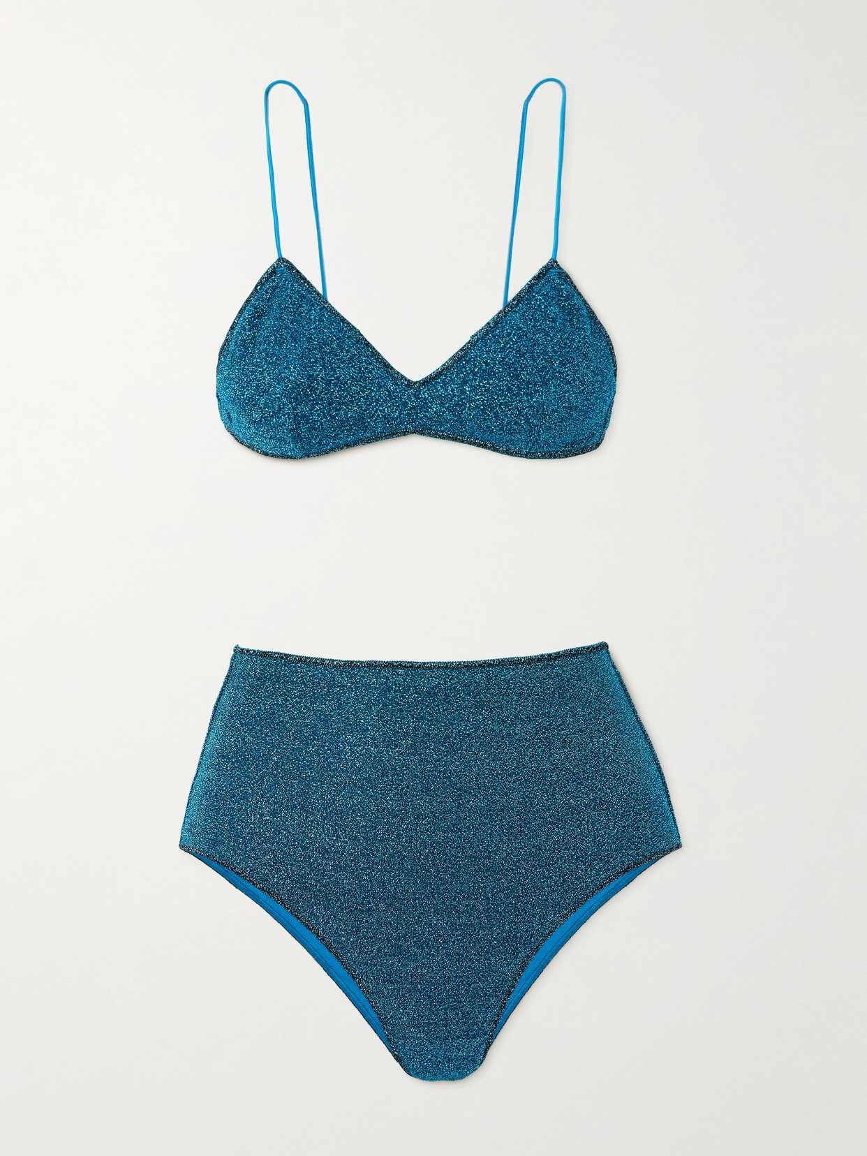 Oseree Lumière Metallic Bikini In Blue