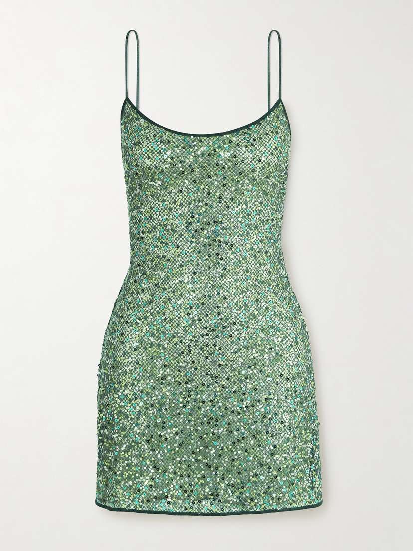 Oséree Netquins Sequined Mesh Mini Dress - x large