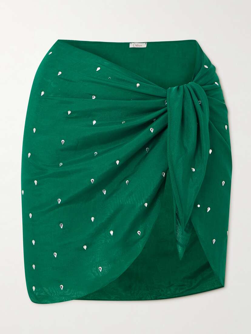 Oséree Embellished Cotton And Silk-blend Pareo