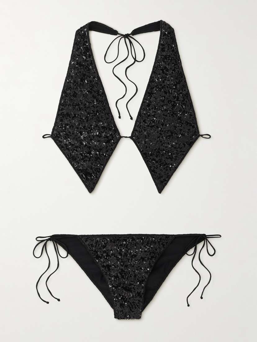 Oséree Sequined Halterneck Bikini - x large
