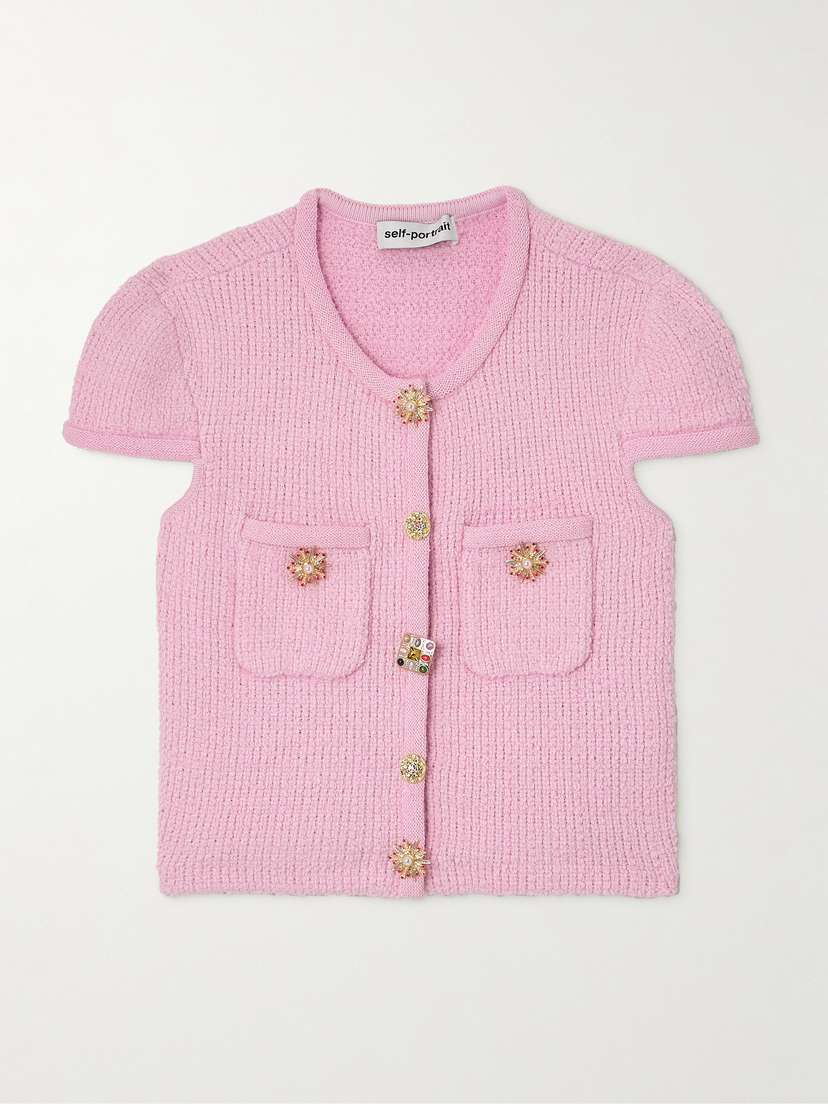 Self-Portrait Embellished Knitted Top - x small