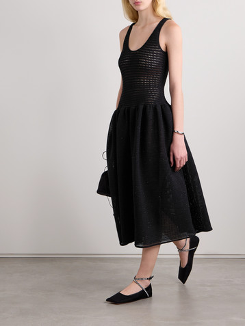 self-portrait Sequin-embellished crocheted midi dress