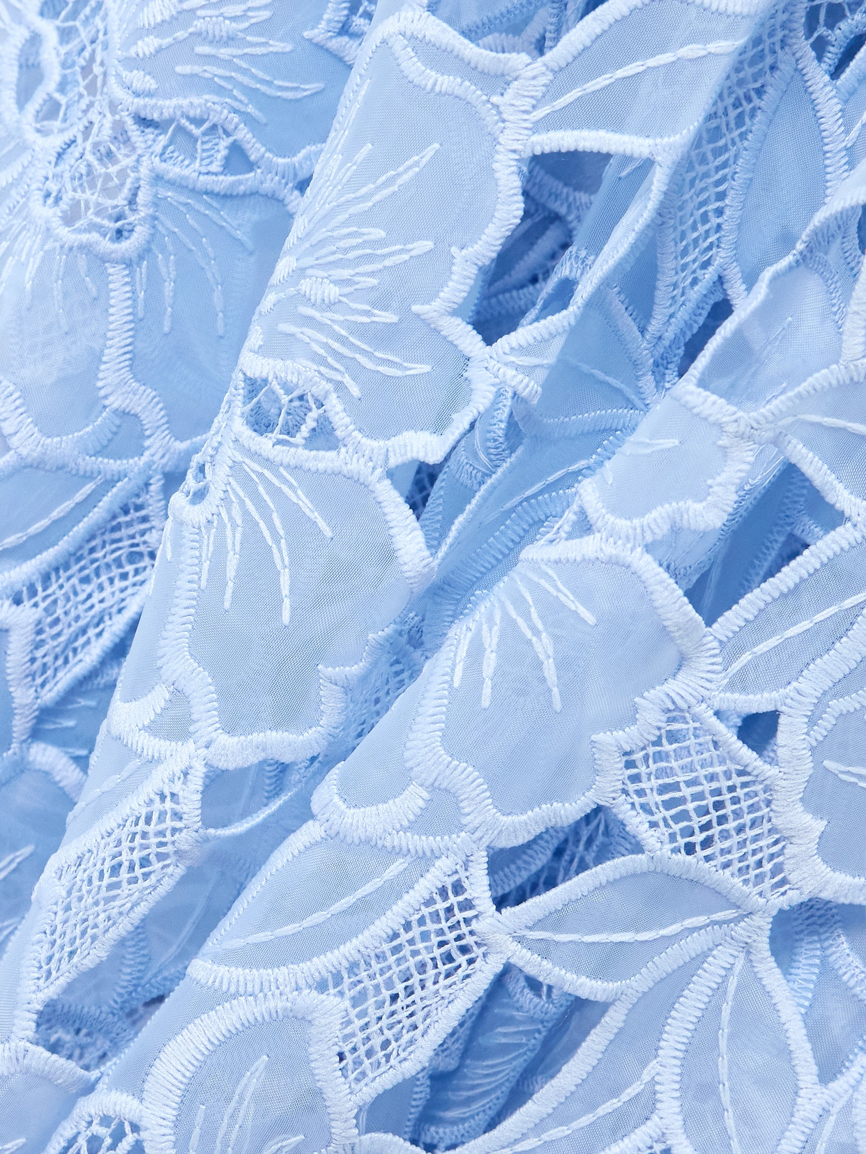 Self-portrait Crystal-detailed Organza Midi Dress In Blue