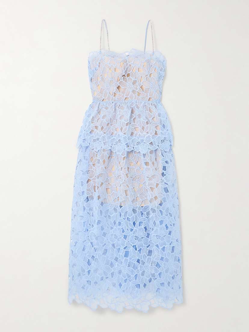 Self-Portrait Crystal-detailed Organza Midi Dress