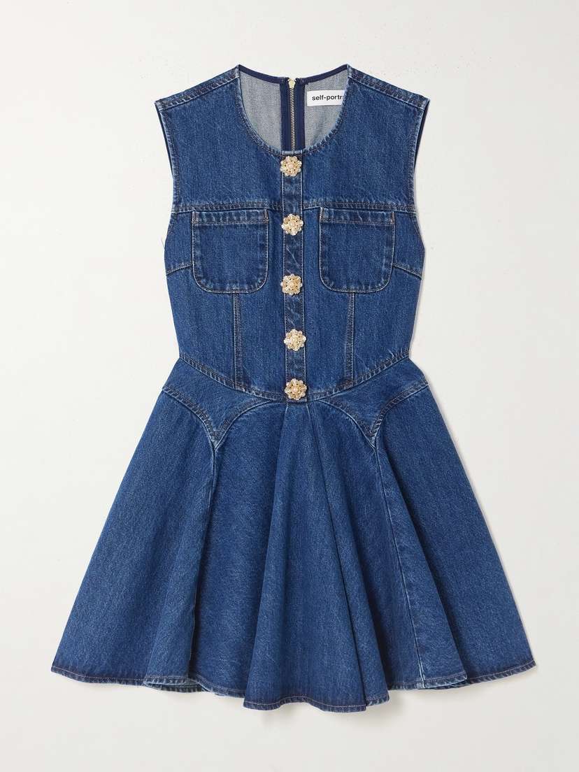 Self-Portrait Denim Mini Dress