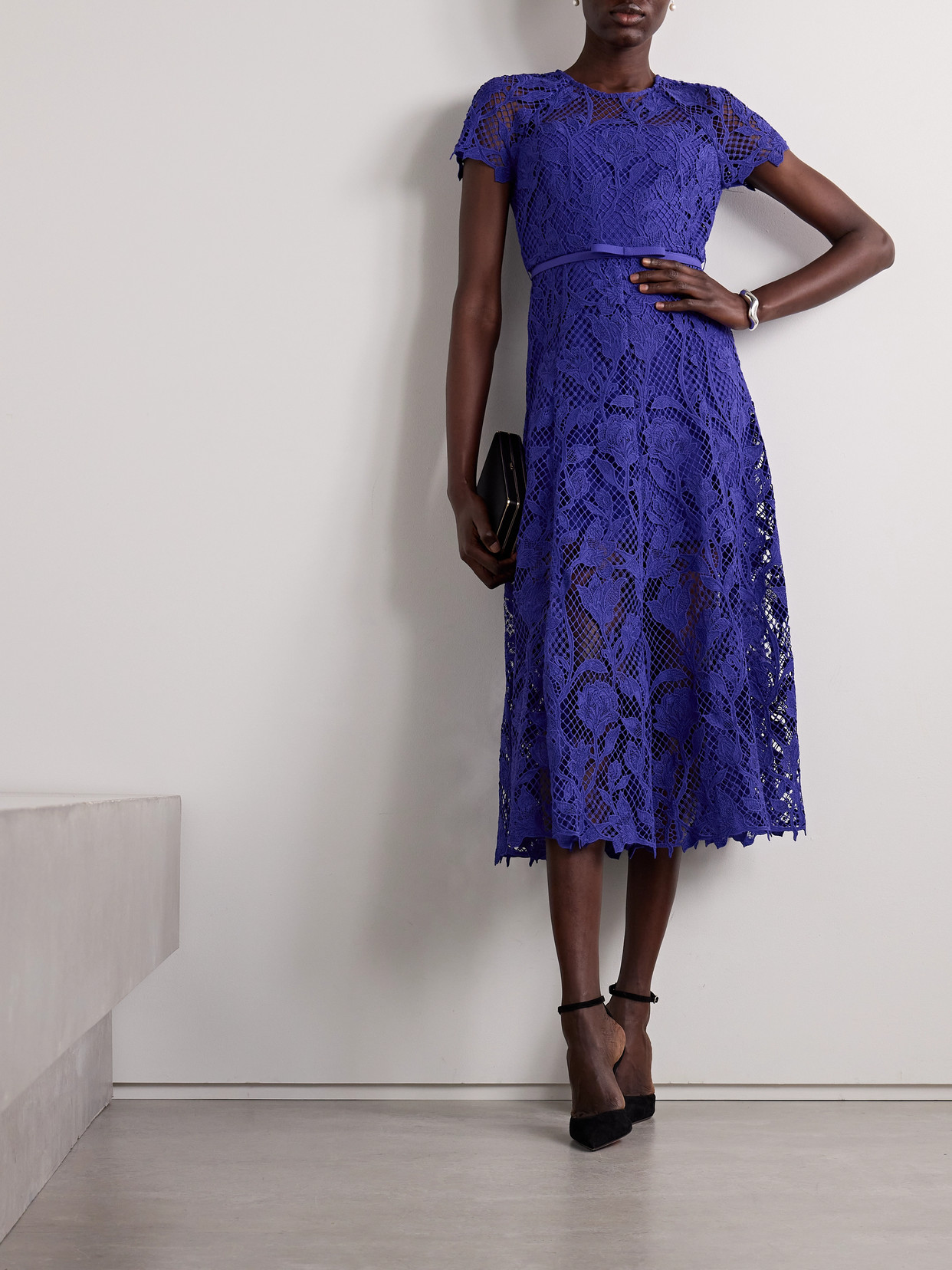 chinese dress ladies Self-Portrait One Shoulder Guipure-lace Midi Dress – Runway Catalog main image 1