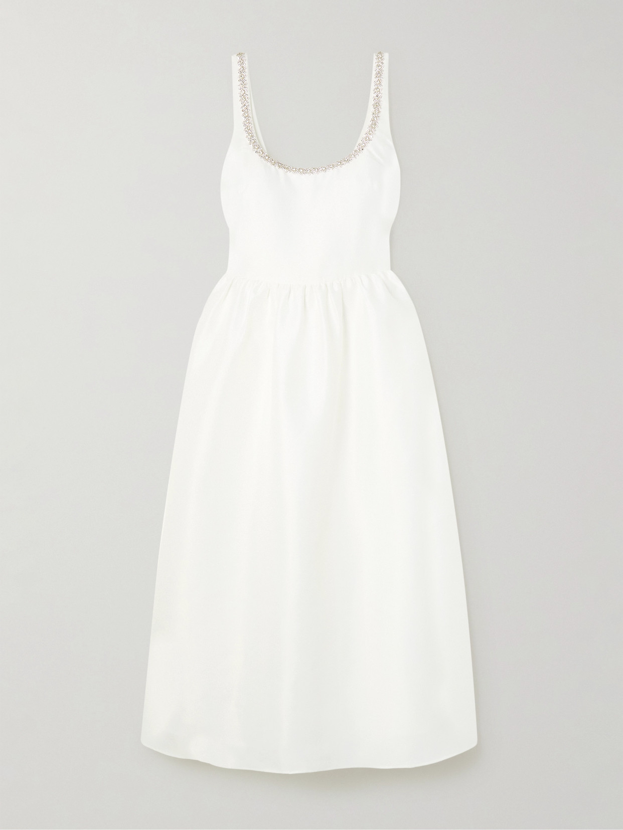Self-Portrait - Crystal-embellished Taffeta Midi Dress - White
