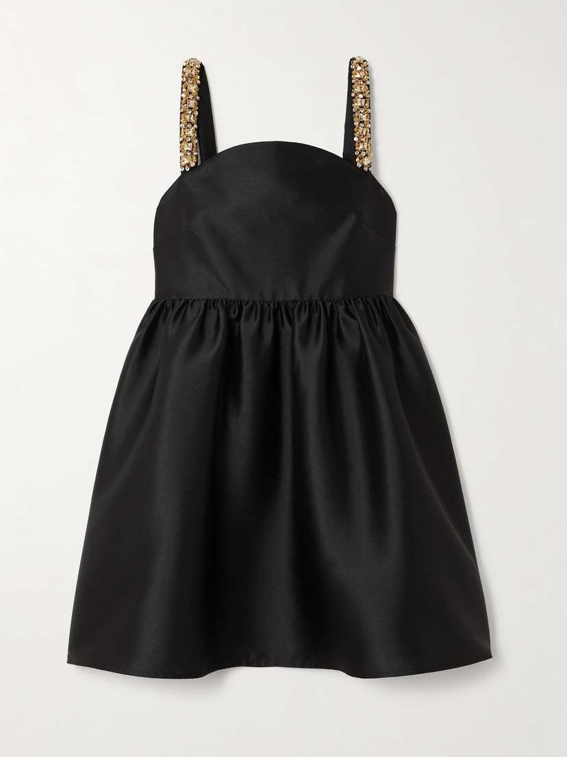 Self-Portrait Crystal-embellished Taffeta Mini Dress