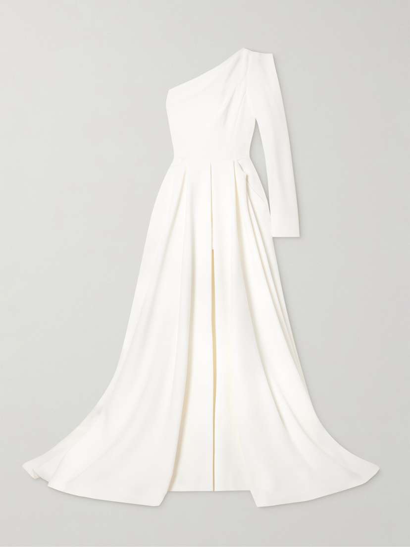 Maticevski Audacity One-sleeve Grain De Poudre Gown - UK 16